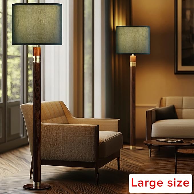 GOSO Dark Green Lamp Shades Set of 2 Large,16×16×12 inches Spider Replacement Lampshade Decoration for Living Room/Bedroom,Simple Assembly,Handcarft for Large Floor Lamps and Table Lamp Tropical