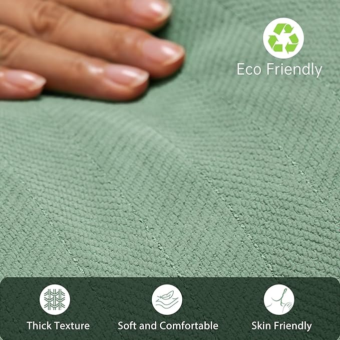 ZWJD Dusty Green Pillow Covers 26x26 Set of 2 Chenille Throw Pillow Covers with Elegant Design Soft and Luxurious Decorative Throw Pillows for Couch, Bed, and Home Decor