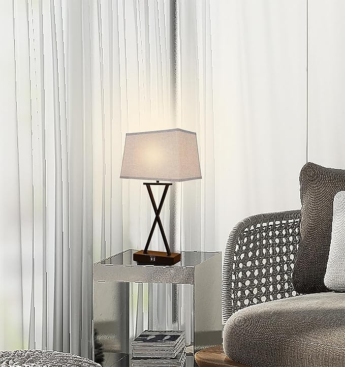 T Shape Lampshades Set of 2, Natural Linen Lampshade Top L13.78'' x W7.5''xBottom L15.75''xW9.45''*High 10.24", Easy Assembly Replacement Shades for Table Lamps Floor Lamps