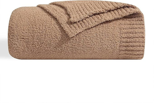 bearberry Super Soft Fluffy Throw Blanket Lightweight Cozy Warm Throw Blankets for Couch Bed Sofa All Season (Camel, 53”x71”)