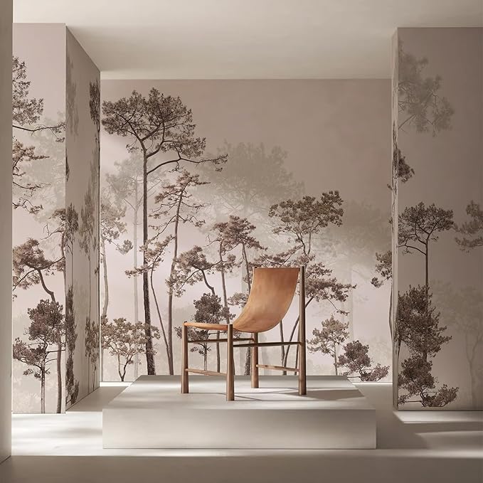 Vintage Forest Wallpaper Nature Woodland Wall Mural Peel and Stick (138" W x 98" H) Self-Adhesive Wallpaper for Bedroom Living Room Canvas Wall Paintings Large Nature Landscapes Murals