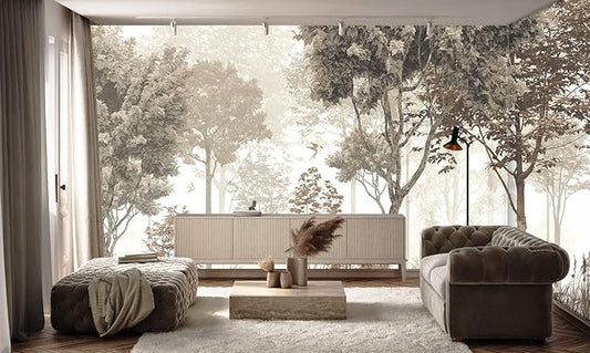 Vintage Forest Wallpaper Nature Wall Mural Wallpaper for Bedroom Living Room (Not Peel n' Stick)