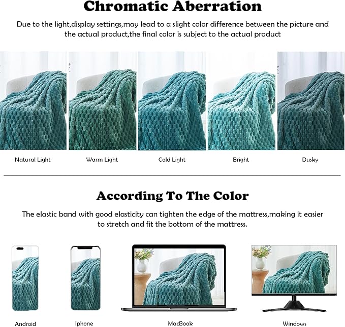 NEWCOSPLAY Super Soft Throw Blanket Light Teal Premium Silky Flannel Fleece 3D Clouds Stylish Jacquard Lightweight Bed Blanket All Season Use 350GSM (Light Teal, Throw(50"x60"))