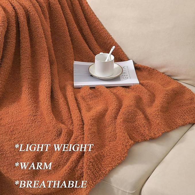 bearberry Super Soft Fluffy Throw Blanket Lightweight Cozy Warm Throw Blankets for Couch Bed Sofa All Season (Caramel, 53”x71”)
