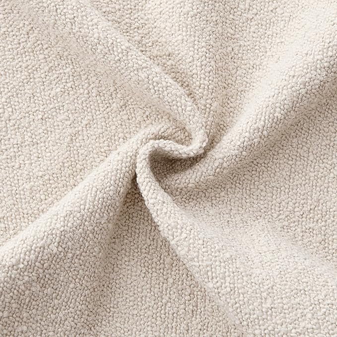 ANRODUO Pack of 2 Textured Boucle Throw Pillow Covers Soft Beige Euro Decorative Accent Solid Pillow Cases Cozy Modern Couch Cushion Case for Chair Sofa Bedroom Living Room Home Decor, 22 x 22 Inch