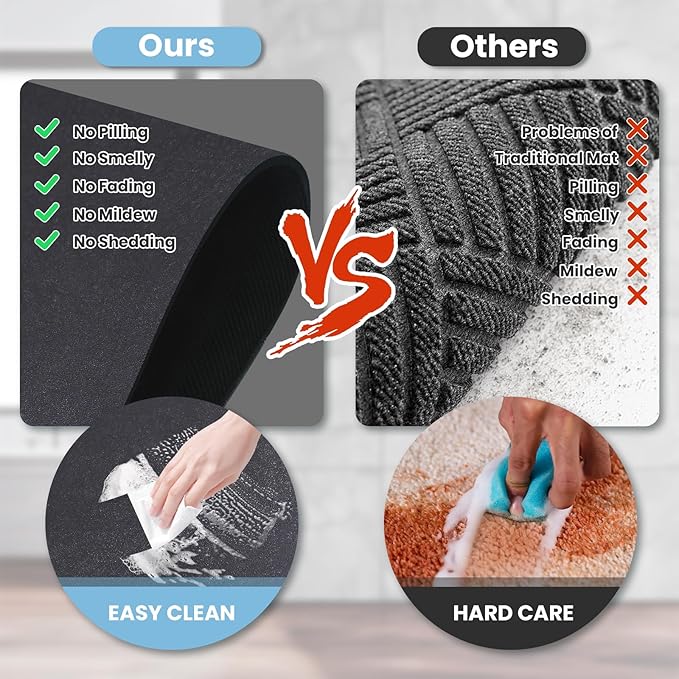 Diatomaceous Earth Bath mat Bathroom Rugs Super Absorbent Quick Dry Non Slip Bath Mat Thin Bathroom Floor Mats Fit Under Door-Shower Rug for in Front of Bathtub Shower, Dark Grey, 23.6"x47.2"