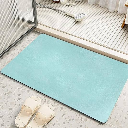 Extra Long Bathroom Rugs Diatomaceous Earth Bath mat Super Absorbent Quick Dry Non Slip Bath Mat Thin Runner Rug Fit Under Door-Shower Rug for in Front of Bathtub Shower, Green, 23.6"x66.9"