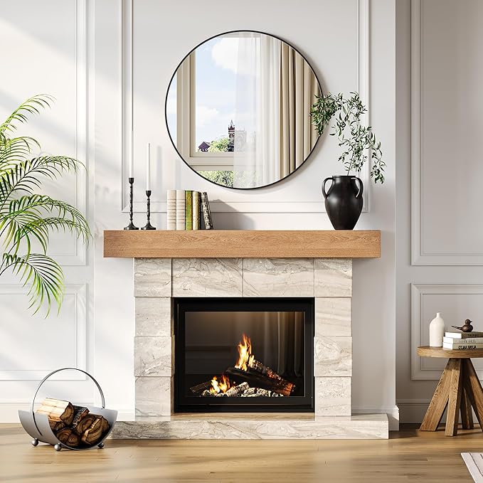 IDEALHOUSE 30Inch Black Round Wall Mirror, Circle Mirror Metal Frame for Bathroom, Vanity, Entryway, Bedroom, Living Room, Wall Mounted Modern Rustic Decor