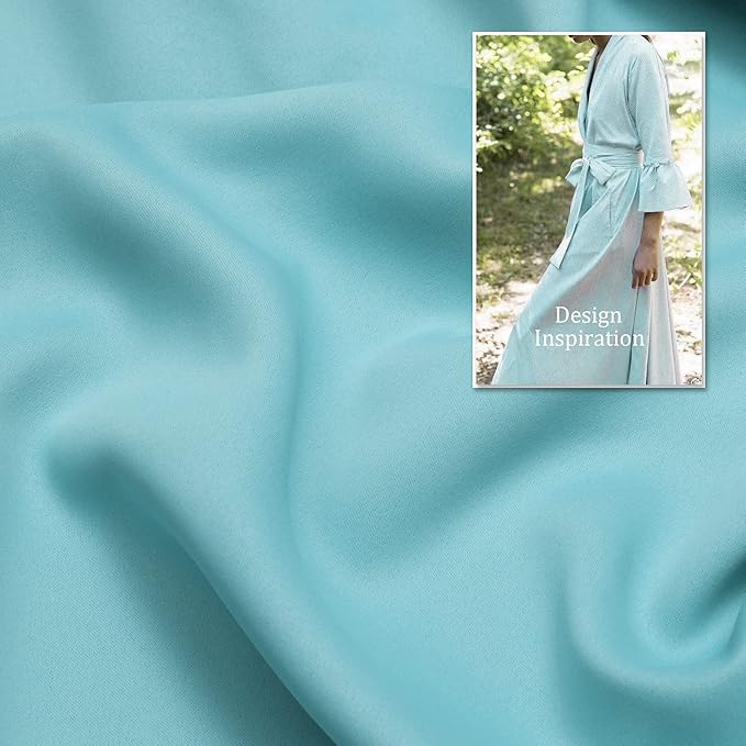 DUALIFE Aqua Curtains for Living Room Bedroom Light Blocking Window Curtains Triple Weave Room Darkening Curtain Panels Thermal Insulated Grommet Top 52X45