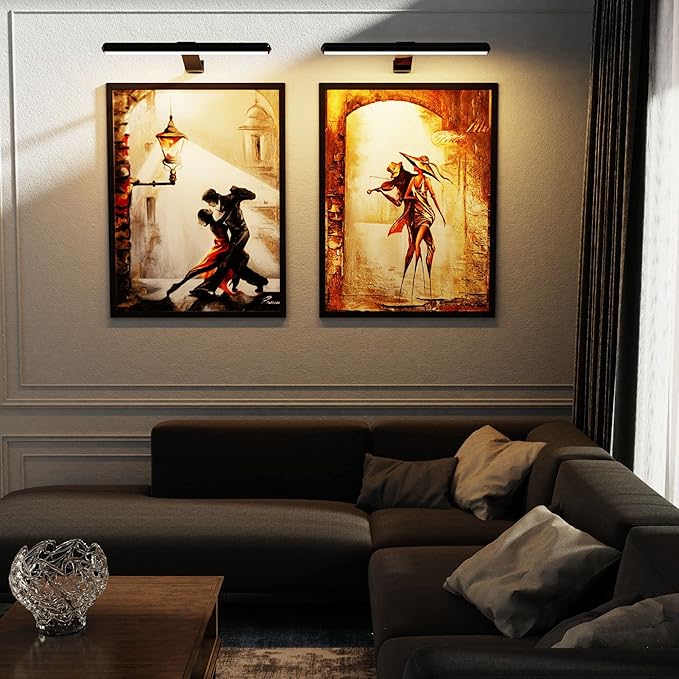 16'' Picture Light Wireless Rechargeable with Remote Control,Art Light Light for Painting, Display Lamp Dimmable Timer auto-Off,Led Picture Lighting for Paintings Dartboard Gallery