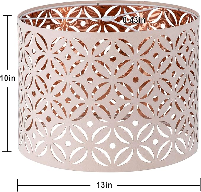 Pink Lamp Shades Set of 2, Drum Lampshades, Lampshade 10 Inches Height, Lampshades for Table Lamp, Floor Lamp, Pendant Light, Lamp Shade Harp Holder Included