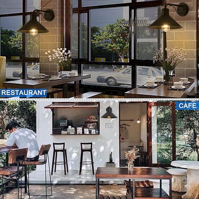 1 Pack Outdoor Wall Lights Wall Mount for House, Front Porch Wall Light Fixtures Wall Mount, Farmhouse Wall Sconce, Classic Barn Lights Outdoor & Indoor-E26 Socket