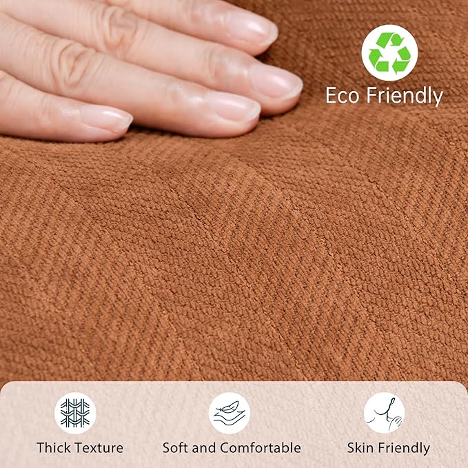 ZWJD Orange Pillow Covers 26x26 Set of 2 Chenille Throw Pillow Covers with Elegant Design Soft and Luxurious Decorative Throw Pillows for Couch, Bed, and Home Decor