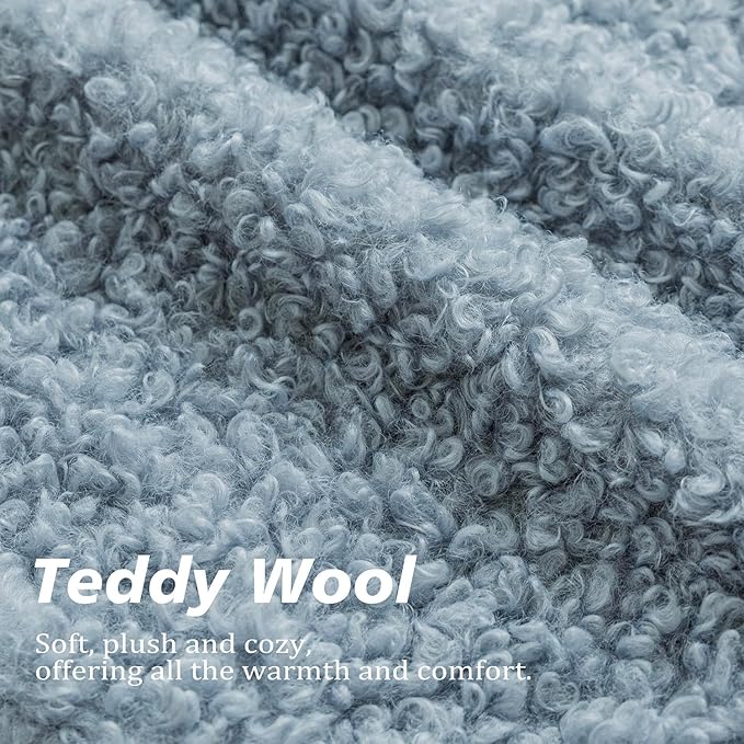 Foindtower 2 Pieces 20x20 Inch Misty Blue,Faux Fur Throw Pillow Cover Accent Sherpa Furry Pillow Covers Fuzzy Soft Pillowcases Cozy Sheepskin Decorative Fleece Cushion Case for Bed Couch Living Room