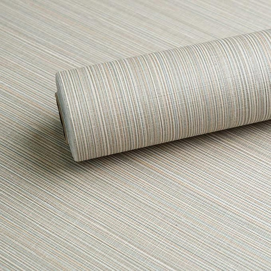 20.8" x 196.8" Grasscloth Wallpaper, Beige Textured Peel and Stick Wallpaper for Decor Bedroom Kitchen Cabinet