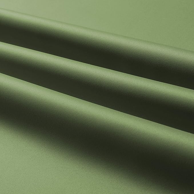 DUALIFE Sage Green Blackout Curtains 52 x 96 Inch Long Set of 2 Panels for Bedroom Thermal Insulated Grommet Room Darkening Window Curtain Drapes for Living Room