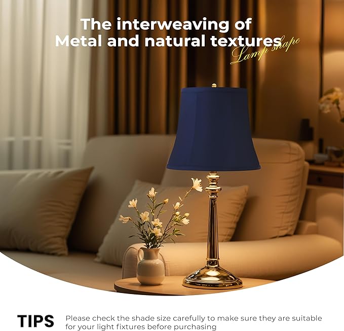 Fabric lamp shades,Lamp shades set of 2, boho lamp shade,linen lamp shade,10" Top x 14" Bottom x 10.5" High(Spider),blue lampshades for floor lamps,living room lamp shades set of 2