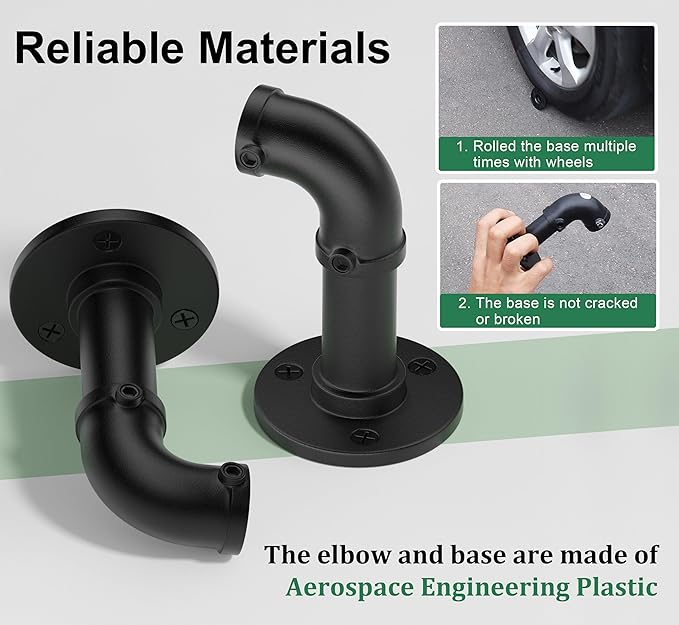 OEMQOBE Curtain Rods for Windows 16 to 84 Inches, Heavy Duty Industrial Curtain Rods 2 pack, Adjustable Wrap Around Blackout Curtains Rod, Black 1 Inch Indoor/Outdoor Drapery Rod