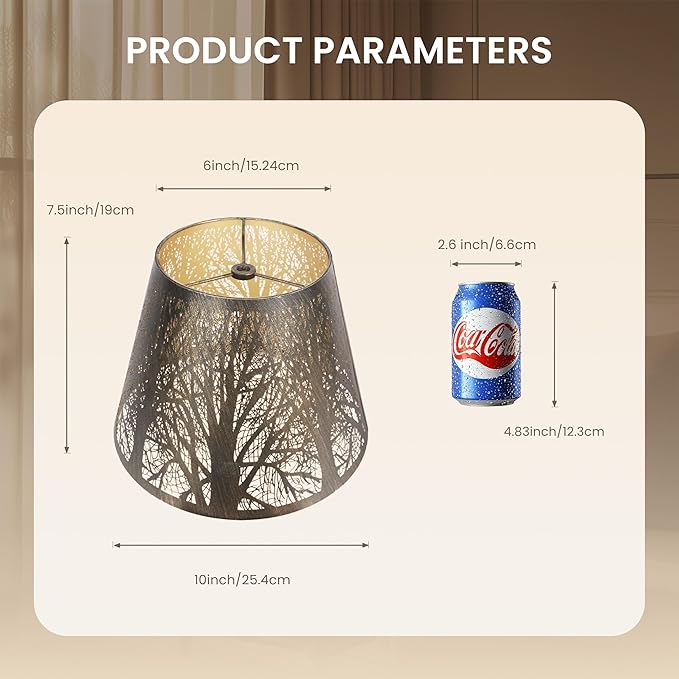 Lampshades for table lamp,metal lamp shade,small lamp shades,lamp shades for floor lamps,lamp cover,vintage lamp shade,6" Top x 10" Bottom x 7.5" High (Spider) & Bedside Lamp-Antique Bronze Gold