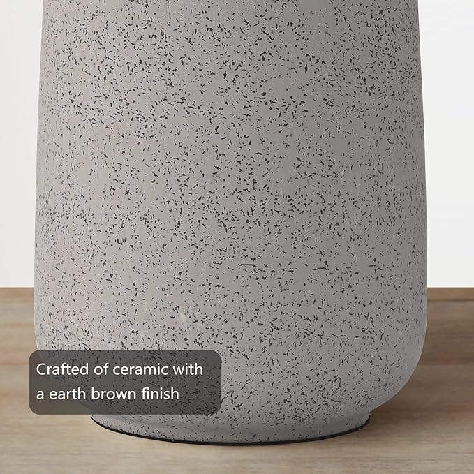 Earth Brown Ceramic Table Lamp Set of 2 Tall 22in Lamps for Living Room End Table Bedroom Farmhouse Rustic Lamp Set Bedside Nightstand Lamps Set of Two Side Table Lamps, 22IN