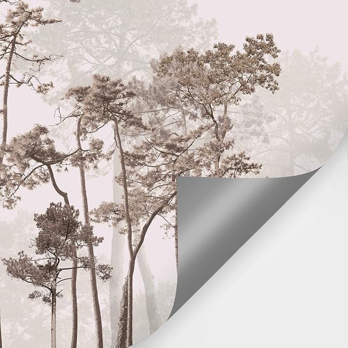 Vintage Forest Wallpaper Nature Woodland Wall Mural Peel and Stick (138" W x 98" H) Self-Adhesive Wallpaper for Bedroom Living Room Canvas Wall Paintings Large Nature Landscapes Murals