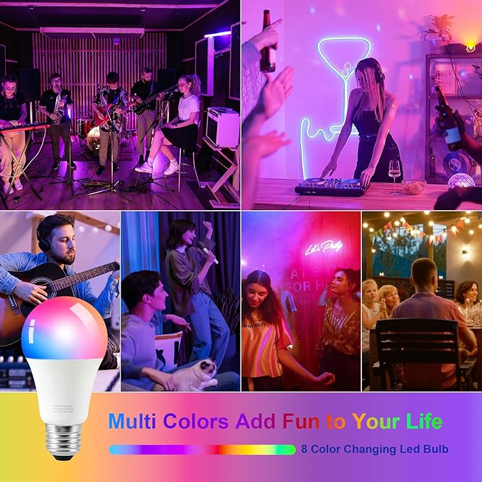 Ambimall Floor Lamps with Smart Light Bulb, RGB + Color Temperatures Bright Dimmable Smart Floor lamp(Beige Shade & Black Pole)