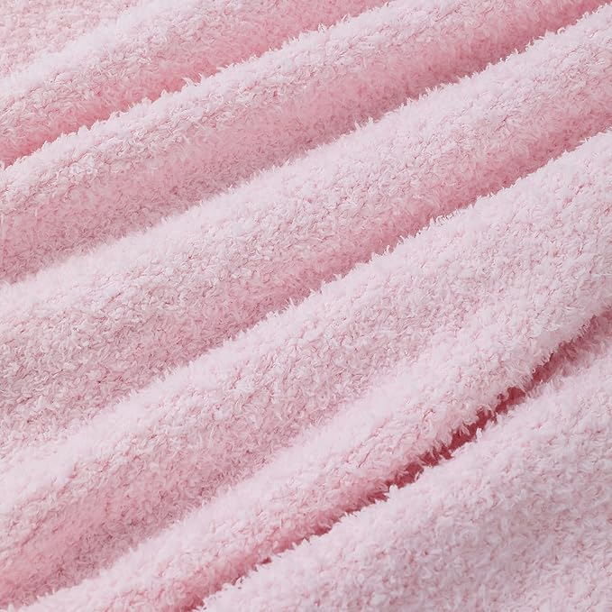 bearberry Super Soft Fluffy Throw Blanket Lightweight Cozy Warm Bed Blankets for Couch Bed Sofa All Season (Pink, 60”x80”)