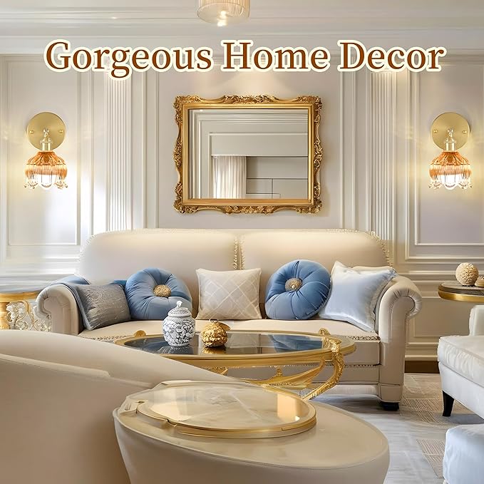 Battery Operated Wall Sconce with Remote Control,Vintage Wall Lamp with Flower lampshade,Rechargeable Battery Powered Wall Lights with 15 Colors for Beside Bedroom Living Room Doorway,Flower Amber