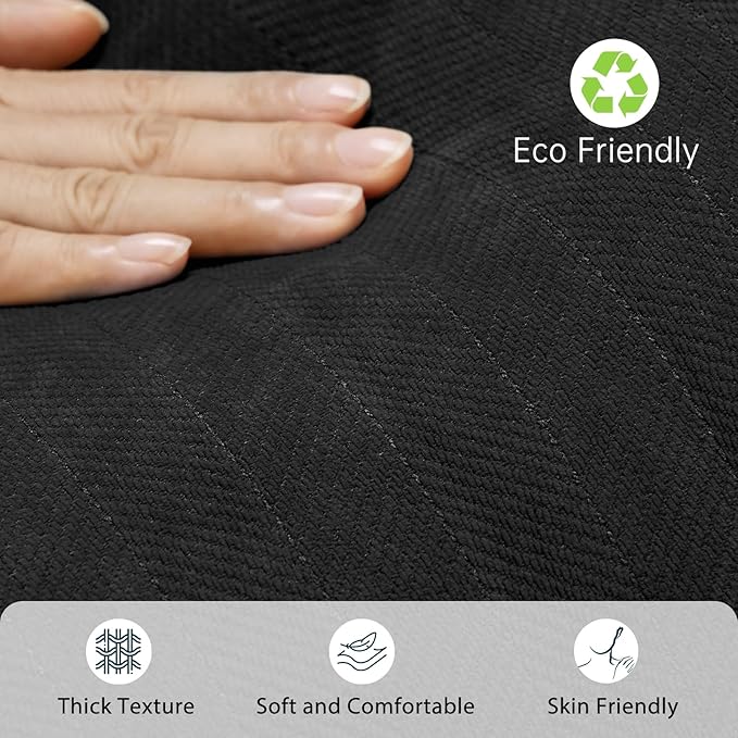 ZWJD Black Pillow Covers 18x18 Set of 2 Chenille Throw Pillow Covers with Elegant Design Soft and Luxurious Decorative Throw Pillows for Couch, Bed, and Home Decor