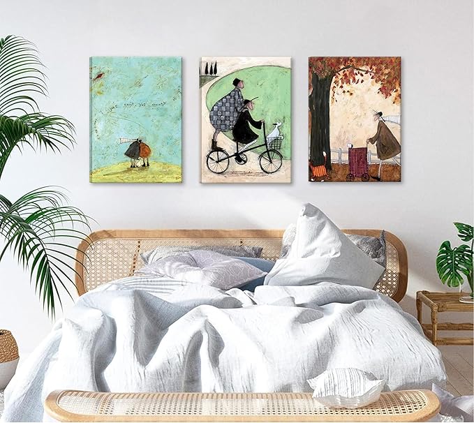 3pcs Framed Aesthetic Abstract Canvas wall art Natural Minimalist Posters Prints healing pictures wall decoration for Living Room Bedroom Bathroom Kitchen Office decoration