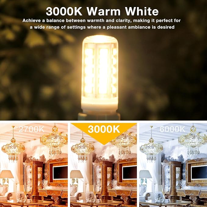 DAYBEETER 24 Pack Dimmable G9 LED Bulb 4W (40 Watt Equivalent), 3000K Soft Warm White, G9 Halogen Bulb,T4 G9 Bi-pin Base Light Bulbs for Chandelier,120V 450LM 360 Beam Angle No-Flicker G9 Bulb