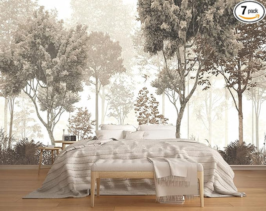 Vintage Forest Wallpaper Nature Wall Mural Wallpaper for Bedroom Living Room (Not Peel n' Stick)