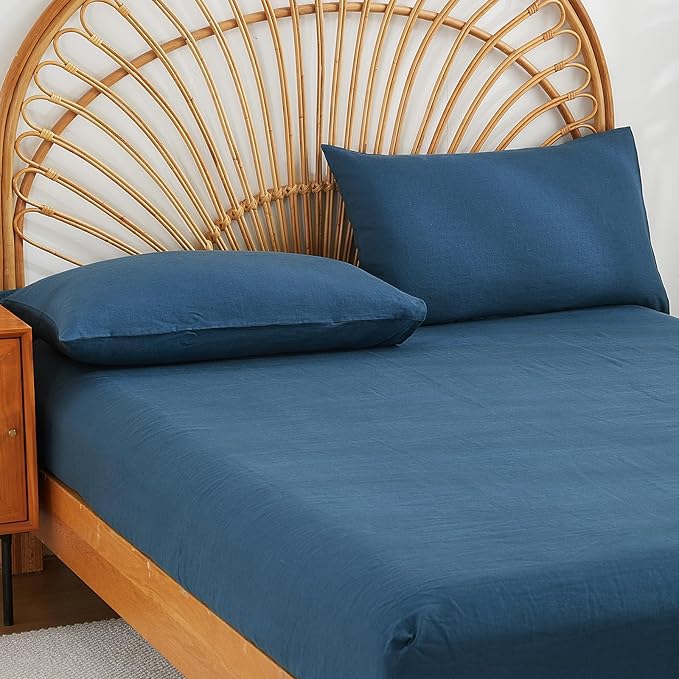 100% French Linen Pillowcase Set of 2, Breathable Envelope Closure Soft Linen Pillow Cover,Soft Luxury Hotel & Home Use, Gift