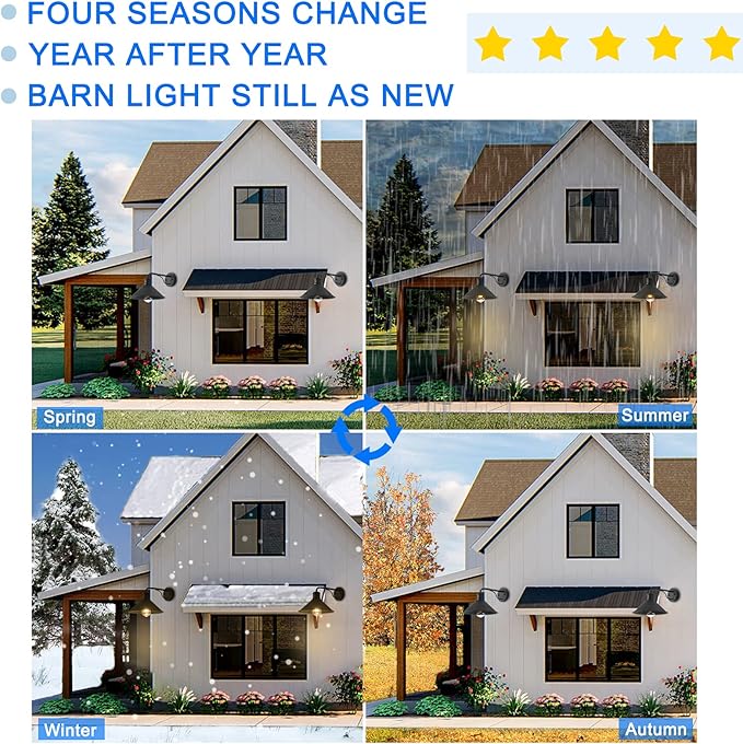 1 Pack Outdoor Wall Lights Wall Mount for House, Front Porch Wall Light Fixtures Wall Mount, Farmhouse Wall Sconce, Classic Barn Lights Outdoor & Indoor-E26 Socket