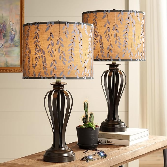 Lamp Shades Set of 2, Drum Lampshades, Lampshade 10 Inches Height, Lampshades for Table Lamp, Floor Lamp, Pendant Light, Lamp Shade Harp Holder Included