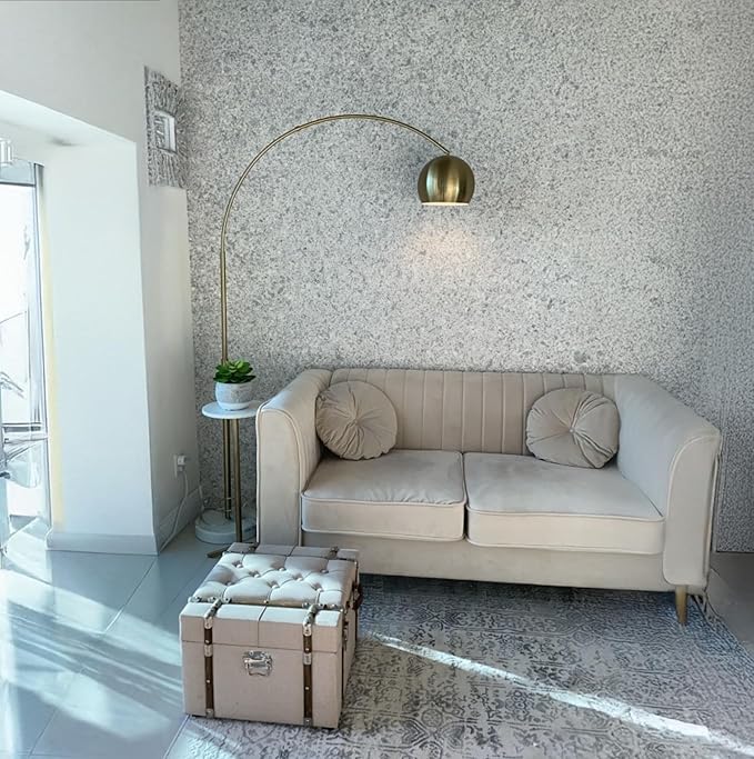 Brightech Olivia Floor Lamp, Arc Lamp for Living Rooms, Standing Lamp with LED Light Bulbs for Bedroom Reading, Great Living Room Décor, Tall Lamp for Offices – Brass/Gold