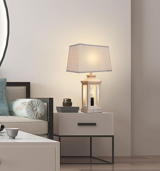 T Shape Lampshades Set of 2, Natural Linen Lampshade Top L13.78'' x W7.5''xBottom L15.75''xW9.45''*High 10.24", Easy Assembly Replacement Shades for Table Lamps Floor Lamps