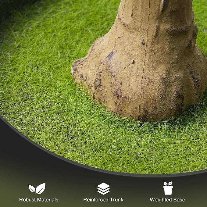 WILDLOVE Fake Olive Tree Artificial Indoor, Potted Faux Olive Trees with Natural Wood Trunk & Lifelike Fruits for Home Office Decor (6ft)