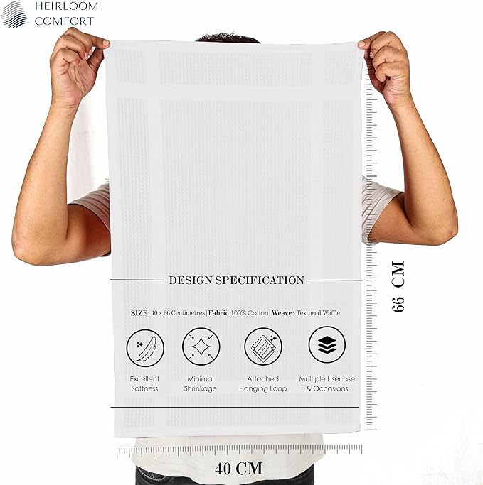 12 Pack Multi Color Waffle Weave Kitchen Towels, 16x26 Inch, 100% Cotton, Super Absorbent, Quick Dry, Hand Towels for Drying Dishes, Cleaning, Durable - Red, White, Forest Green