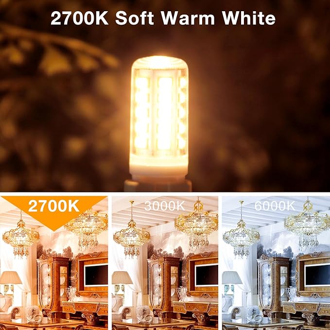 DAYBEETER 24 Pack Dimmable G9 LED Bulb 4W(40 Watt Equivalent), 2700K Soft Warm White, G9 Halogen Bulb T4 G9 Bi-pin Base Light Bulbs for Chandelier,120V 450LM 360 Beam Angle No-Flicker G9 Bulb