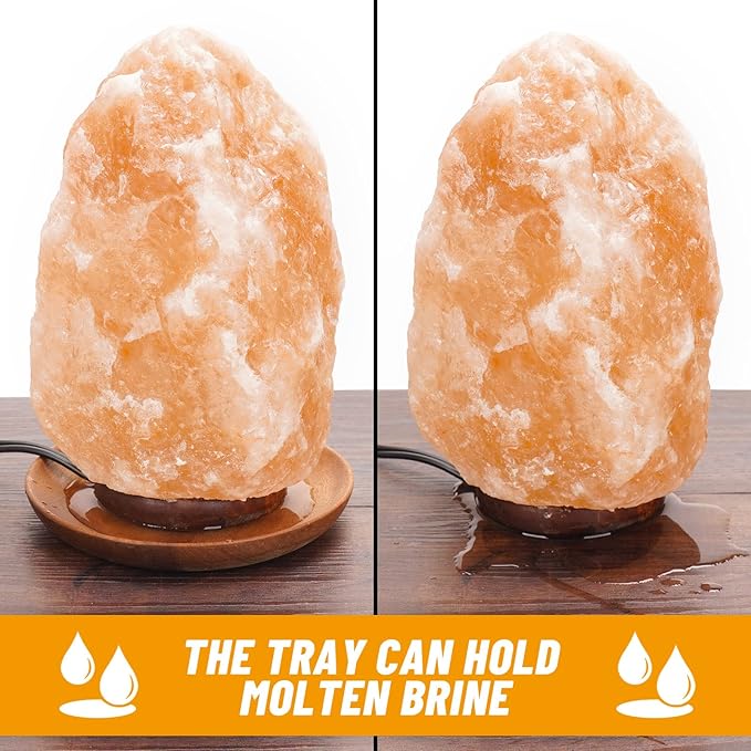 2 Pack Salt Lamp Cord Replacement with 2 Pack Wooden Tray and 8 Pack 15 Watts E12 Halogen Salt Lamp Bulbs