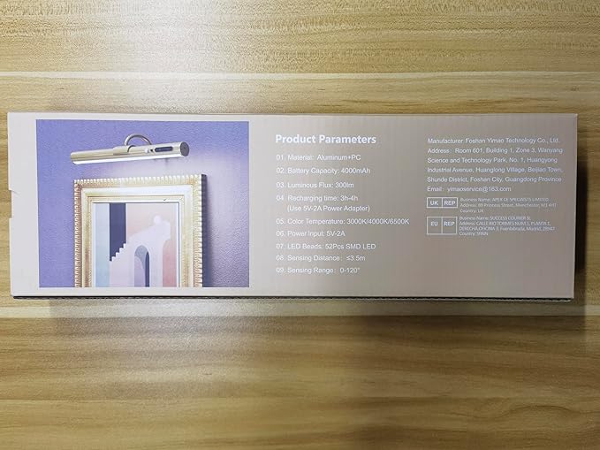 Hapfish Motion Sensor Battery Operated Wall Sconce, Wireless Picture Lights for Wall, Rechargeable Magnetic Art Lighting with Remote Control, Battery Picture Light for Poster Dartboard Mirror – Gold