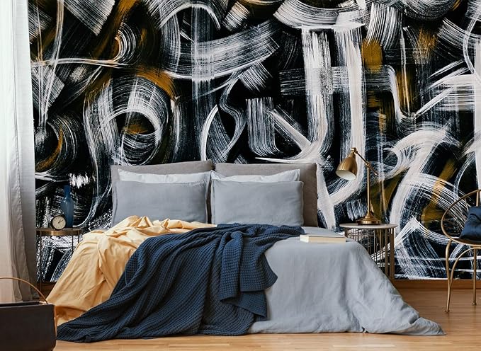 Abstract Art Wall Mural Fabric Texture Wallpaper for Bedroom Living Room (Not Peel n' Stick)