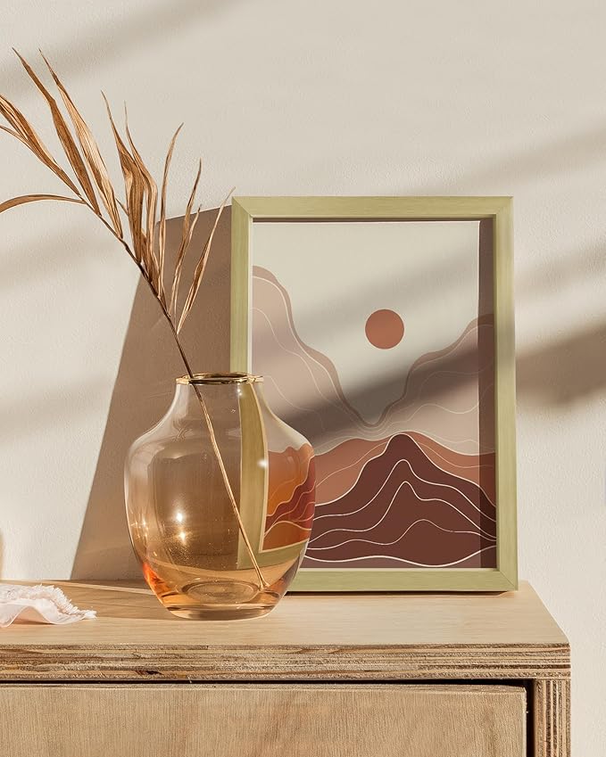 HAUS AND HUES 6x8 Gold Metal Picture Frame - Features Premium Aluminum, Vertical Hanging & Tabletop Display, Shatterproof Plexiglass - Ideal for Home, Office (6x8 in, Gold, Set of 1)