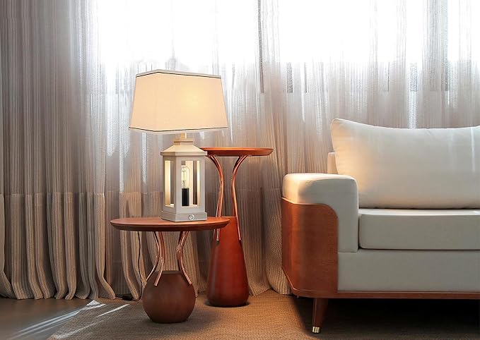 T Shape Lampshades Set of 2, Natural Linen Top L13.78'' x W7.5''xBottom L15.75''xW9.45''*High 10.24", Easy Assembly Replacement Fabric Lampshades for Table Lamps Floor Lamps,Beige Color