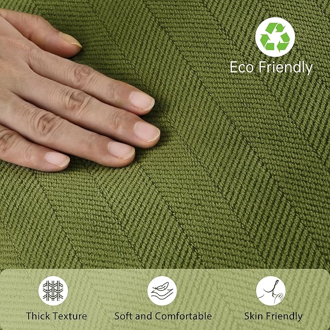 ZWJD Olive Green Pillow Covers 20x20 Set of 2 Chenille Throw Pillow Covers with Elegant Design Soft and Luxurious Decorative Throw Pillows for Couch, Bed, and Home Decor