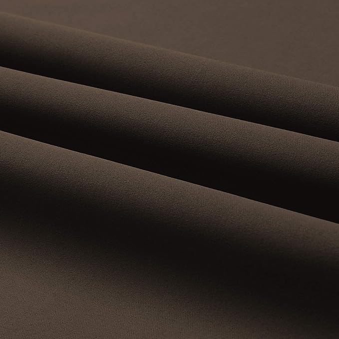 DUALIFE Brown 96 Inches Long Curtains Coffee Color Blackout Curtains with Grommet Thermal Insulated Room Darkening Solid Widow Curtain Panels/Drapes for Bedroom 42x96 Inch 2 Panels Set
