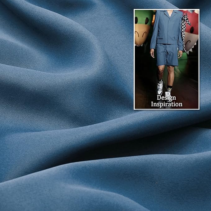 DUALIFE Denim Blue Curtains 63 Inch Length, 34 Inch Wide Narrow Curtains for Short Window, Bedroom Blackout Curtains for Boys Room Decor(Midnight Blue, 34x63 Inch, 2 Panels, Grommet Top)