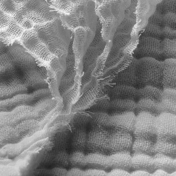 Carriediosa 100% Cotton Muslin Throw Blanket 108" X 90" King Size，4-Layers Summer Gauze Throws for Bed Couch，Soft Lightweight Breathable Linen Blankets Bedspread for Adults All Season，Grey