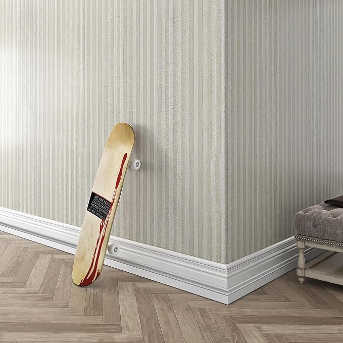 Livelynine 15.8x197 Tan Beige White Striped Wallpaper Peel and Stick Neutral Stripe Wall Paper Roll Stripes Accent Wall Panels Wood Contact Paper Waterproof Wood Panel Wallpaper for Bathroom Bedroom
